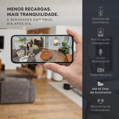 Mia+ até 90 dias de autonomia de bateria — segurança contínua sem recargas