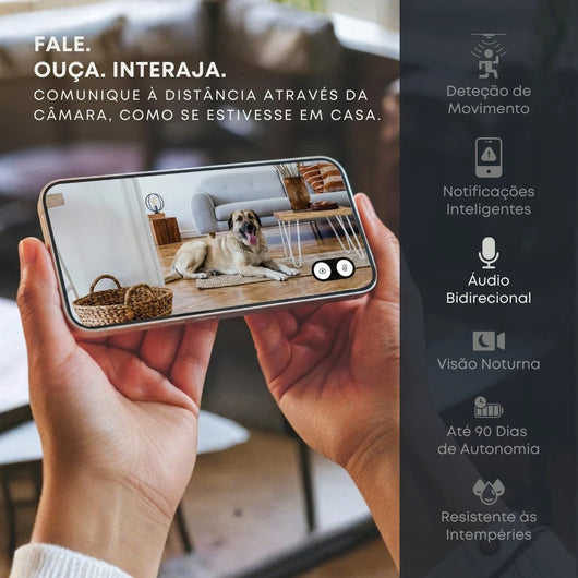 Mia+ áudio bidirecional — comunicação à distância através da câmara de vigilância
