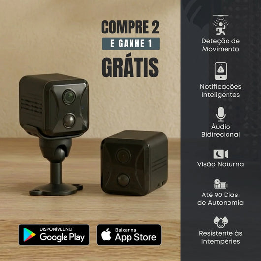 Mia+ mini câmara de vigilância sem fios — promoção compre 2 e ganhe 1 grátis